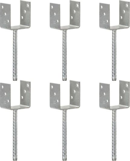 Στήριγμα για Περίφραξη Κήπου vidaXL από Ατσάλι 9x6x30cm 6τμχ