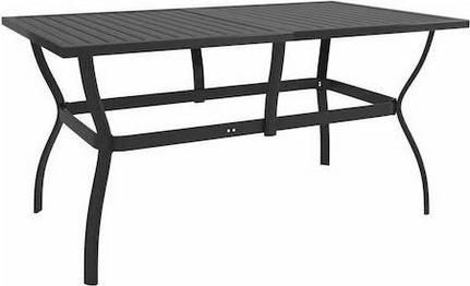 Τραπέζι Κήπου & Βεράντας vidaXL Μεταλλικό 140x80x72cm Ανθρακί