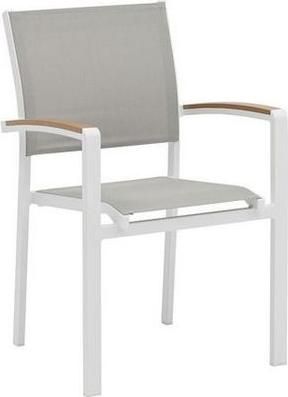 Πολυθρόνα Εξωτερικού Χώρου Pakoworld Pori Αλουμινίου 57x64x87cm Γκρι