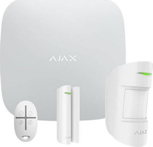 Σύστημα Συναγερμού Ajax Systems StarterKit Ασύρματο με Ανιχνευτή Κίνησης , Αισθητήρα Πόρτας , Τηλεχειριστήριο & Κέντρο GSM White