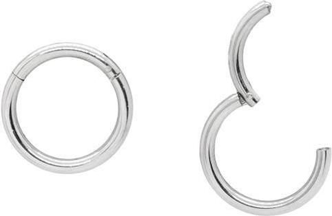 Σκουλαρίκι Αφαλού Κρίκος Ατσάλινο Κλίκερ 10mm Ασημί