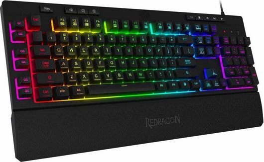 Gaming Πληκτρολόγιο Redragon K512 RGB Shiva με RGB φωτισμό Αγγλικά US