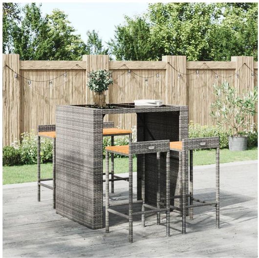 Σκαμπό / Μπαρ Εξωτερικού Χώρου vidaXL Ξύλινο Γκρι 4τμχ xxcm