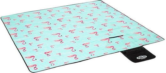 Κουβέρτα Πικ Νικ Nils Extreme Flamingos Ριγέ 200x200cm