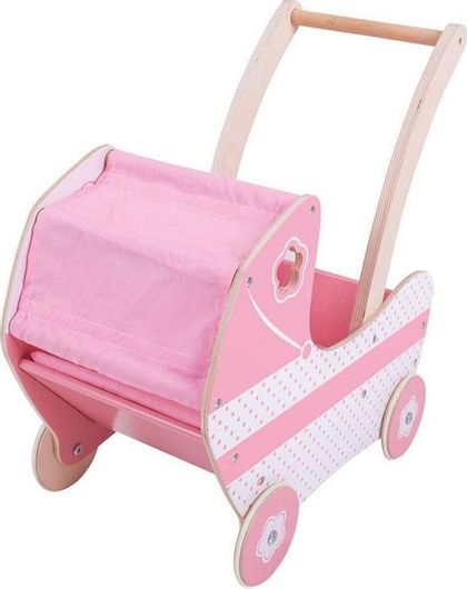 Καρότσι για Κούκλα Big Jigs Ξύλινογια 3+ Ετών