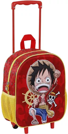 Σχολική Τσάντα Τρόλεϊ Δημοτικού Karactermania One Piece Luffy 26x13x34cm Κόκκινο
