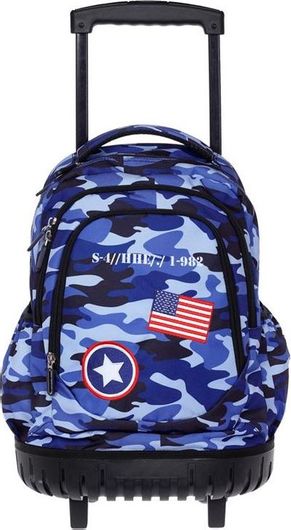 Σχολική Τσάντα Τρόλεϊ Δημοτικού Lyc Sac 30x23x44cm Μπλε