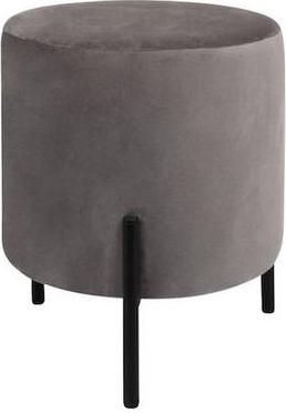 Σκαμπό Σαλονιού Επενδυμένο με Βελούδο Lux Γκρι 33x33x38cm