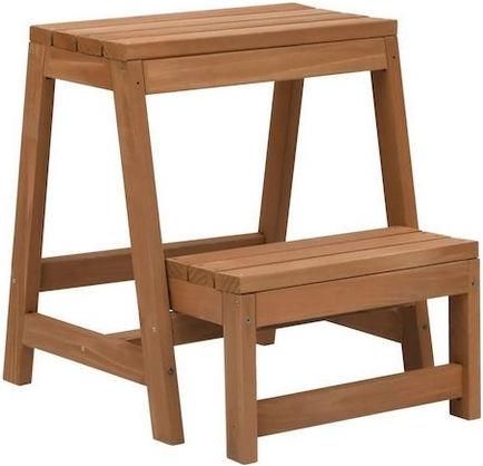 Σκαμπό Κουζίνας Πτυσσόμενο Ξύλινο Φυσικό 39x38x45cm