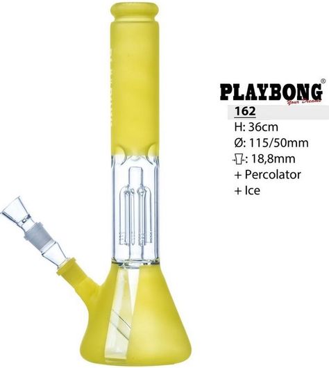 Bong Playbong 162 Γυάλινο Κίτρινο