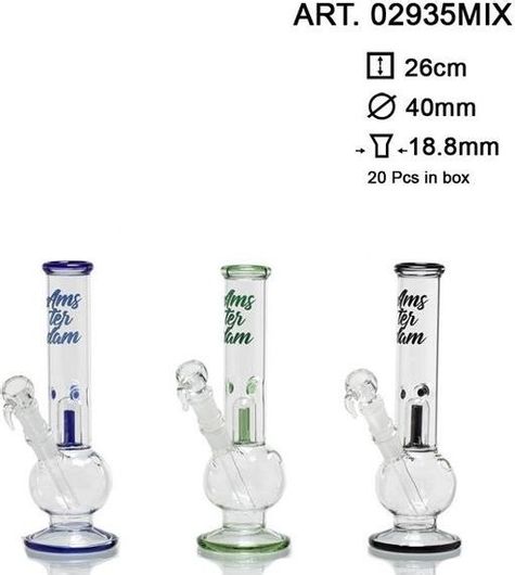 Bong Amsterdam 2935 Γυάλινο Μαύρο