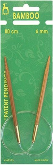 Βελόνες Πλεξίματος Pony 67313 Bamboo Κυκλικές 6mm