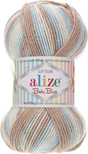Νήμα Πλεξίματος Alize Baby Best Batik Al-6657 Ακρυλικό 100gr Καφέ Γαλάζιο