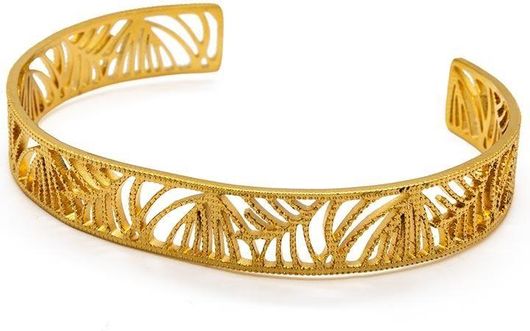 Βραχιόλι Vintage Χειροπέδα Ατσάλι 10mm Χρυσό