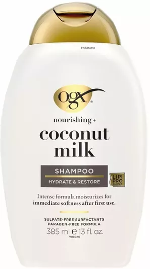 OGX Nourishing + Coconut Milk Σαμπουάν Αναδόμησης/Θρέψης & Ενυδάτωσης για Όλους τους Τύπους Μαλλιών 385ml