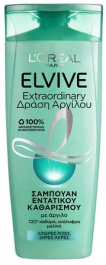Σαμπουάν L'Oreal Paris Elvive Extraordinary Clay κατά της Πιτυρίδας για Λιπαρά Μαλλιά 400ml