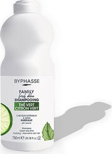 Σαμπουάν Byphasse Family Fresh Delice Green Tea & Lime Βαθύ Καθαρισμού για Λιπαρά Μαλλιά 750ml