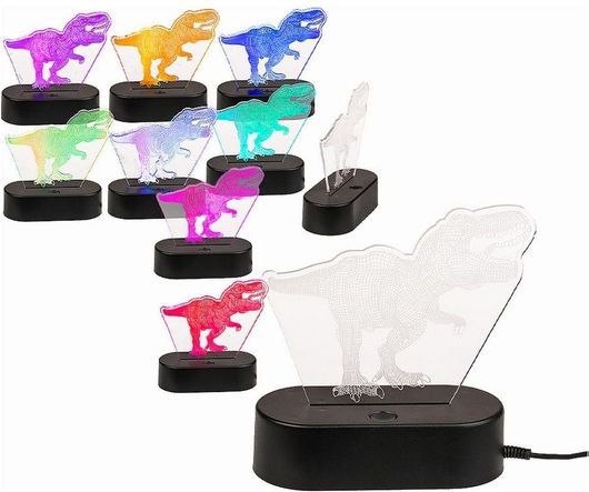 Παιδικό Φωτιστικό Διακοσμητικό Δεινόσαυρος με Εναλλαγές Χρωματισμών 20cm Λευκό