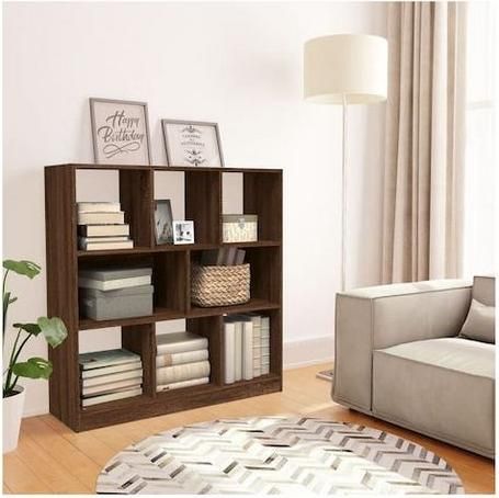 Βιβλιοθήκη Δαπέδου vidaXL Ξύλινη 97.5x29.5x100cm Καφέ
