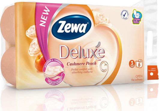 Χαρτί Υγείας Zewa Deluxe Peach 8 Ρολά 3 Φύλλων 100gr