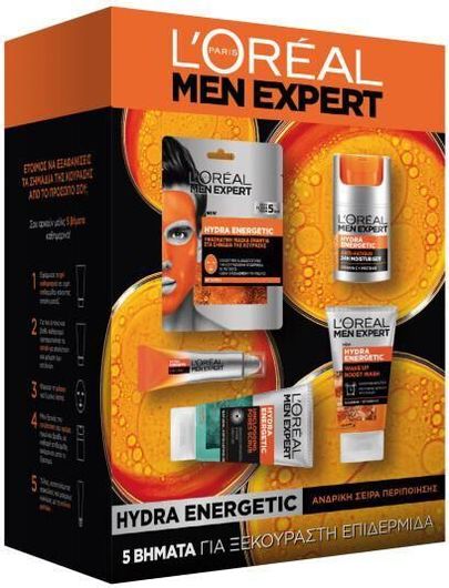 Σετ Ανδρικής Περιποίησης L'Oreal Paris Men Expert Hydra Energetic με Κρέμα Προσώπου & Serum