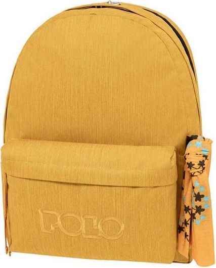 Σχολική Τσάντα Πλάτης Γυμνασίου / Λυκείου Polo Original Double Scarf Κίτρινο 