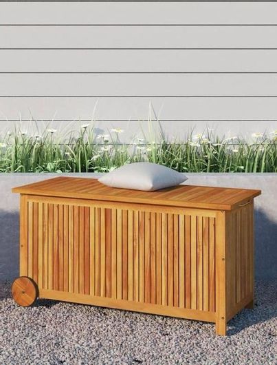 Μπαούλο Αποθήκευσης vidaXL Εξωτερικού Χώρου Ξύλινο Μ113xΠ50xΥ58cm