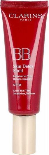 Κρέμα Προσώπου Clarins Skin Detox Fluid 02 Medium Λεπτόρρευστη Ημέρας με Χρώμα & SPF25 για Ενυδάτωση με Aloe Vera 45ml