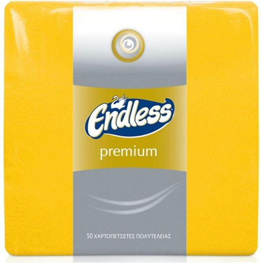 Χαρτοπετσέτα Endless Premium 2Φ Κίτρινη 33x33cm 50τμχ