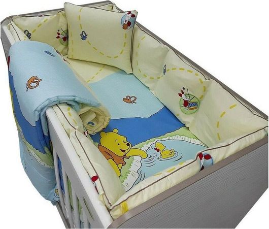 Σετ Κούνιας Beboulino Winnie the Pooh 70x140cm Κίτρινο 8τμχ
