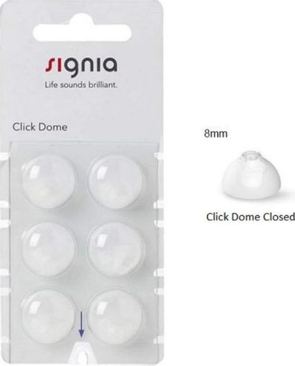Θηλή για Ακουστικά Βαρηκοΐας Click Dome Closed 8mm 6τμχ