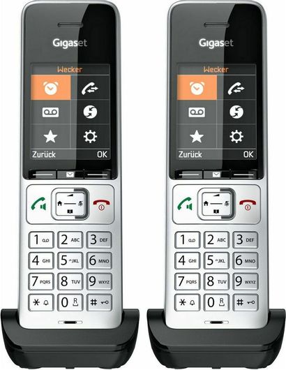 Ασύρματο Τηλέφωνο Gigaset COMFORT 500HX Duo με Aνοιχτή Aκρόαση Ασημί