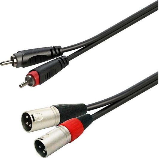 Καλώδιο Soundsation GL-2RCA2XM6 2x XLR male σε 2x RCA male 6m Μαύρο