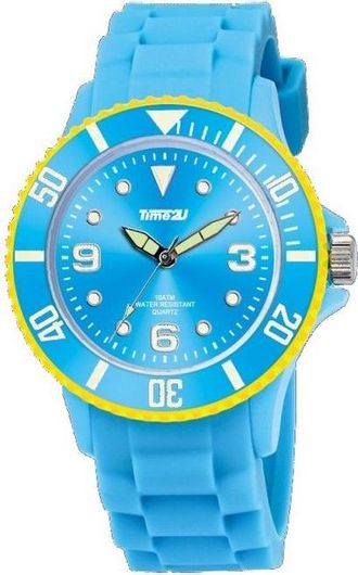 Ανδρικό Ρολόι Time2U TU-003 με Καουτσούκ Λουράκι Γαλάζιο