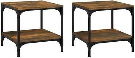 Τραπεζάκια Σαλονιού Βοηθητικά vidaXL Τετράγωνα Ξύλινα Δρυς Σετ 2τμχ Μ40xΠ40xΥ40cm