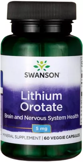 Swanson Lithium Orotate 5mg 60 Φυτικές Κάψουλες