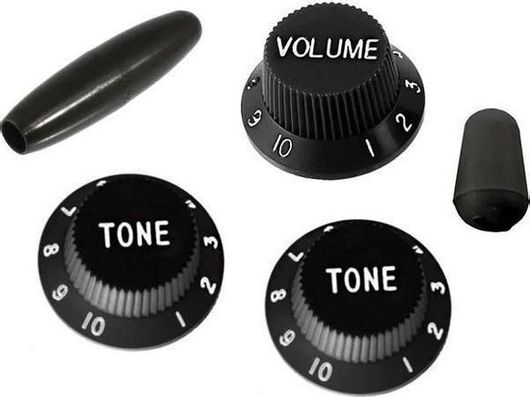 Καπάκια All Parts για Ποτενσιόμετρα Διακόπτη & Τρέμολο για Strat Black