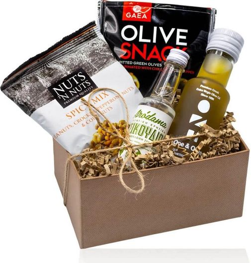 Καλάθι Δώρου Σετ Ποτών σε Κουτί Κέρασμα με Άρωμα Ελλάδας 5τμχ