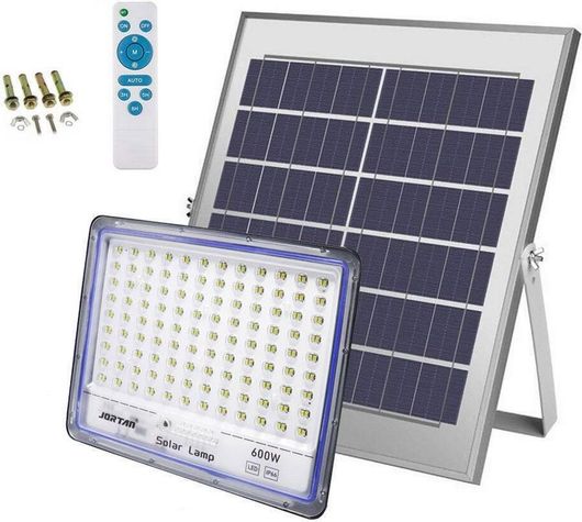 Προβολέας LED Led Αδιάβροχος Ηλιακός Προβολέας 600W 17280LM με Πάνελ & Τηλεχειριστήριο Jortan JT-600W