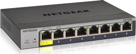 Switch NetGear GS108TV3 Managed L2 με 8 Θύρες Gigabit 1Gbps Ethernet