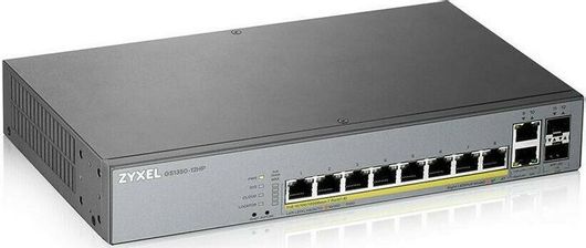 Switch Zyxel GS1350-12HP Managed L2 PoE+ με 10 Θύρες Gigabit 1Gbps Ethernet & 2 SFP Θύρες