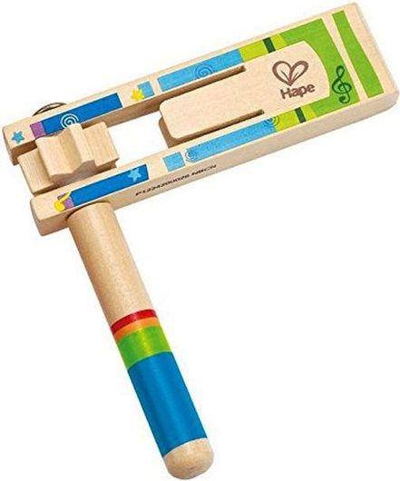 Κρουστό Ροκάνα Hape Ξύλινο Happy Noisemaker σε Διάφορα Σχέδια 1τμχ για 3+ Ετών