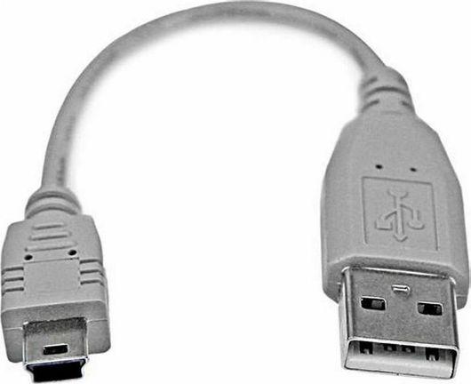 Καλώδιο StarTech USB2HABM6IN USB 2.0 USB-A male σε mini USB-B male Γκρι 0.15m
