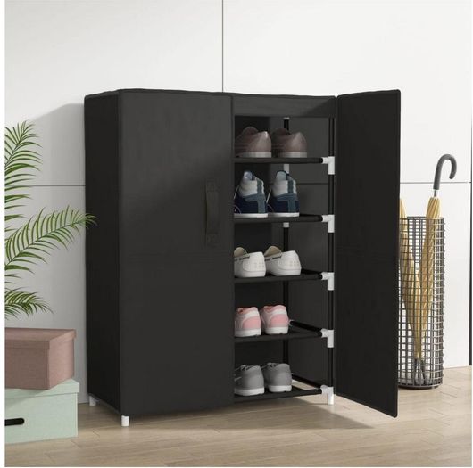 Παπουτσοθήκη vidaXL Υφασμάτινη με 5 Ράφια 60x28x90cm Μαύρο