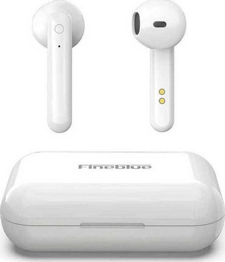 Bluetooth Handsfree Fineblue Flypods J10 Earbud με Θήκη Φόρτισης White Case
