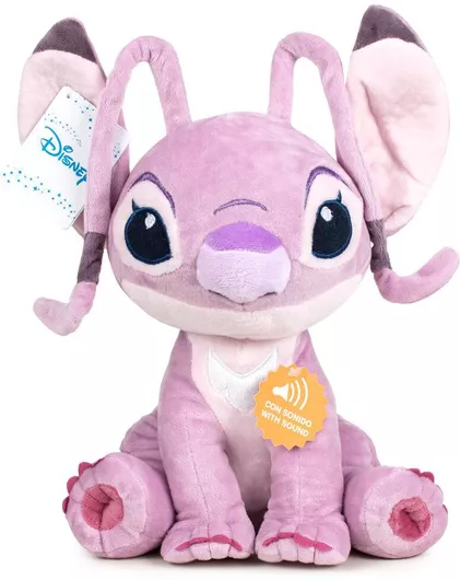 Disney Λούτρινο Disney Lilo & Stitch με Ήχο Angel Ροζ 20 εκ.