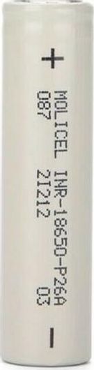 Molicel P26A Επαναφορτιζόμενη Μπαταρία 18650 Li-ion 2600mAh 3.7V 1τμχ