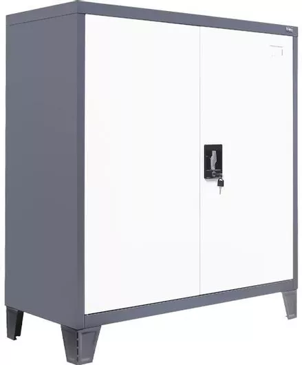 Δίφυλλη Ντουλάπα Εξωτερικού Χώρου Fylliana Durango Μεταλλική με 1 Ράφι 90x40x100cm Μαύρο