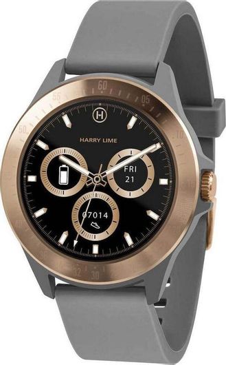 Smartwatch Harry Lime 44mm Aluminium Case Rose Gold & Silicone Strap Grey