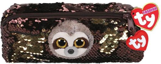 Κασετίνα AS TY Fashion Sequin Βραδύπους Dangler Ύφασμα Καφέ